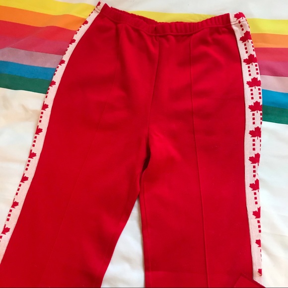 Vintage Red Maple Leaf Pants Size Large Long - Picture 6 of 7